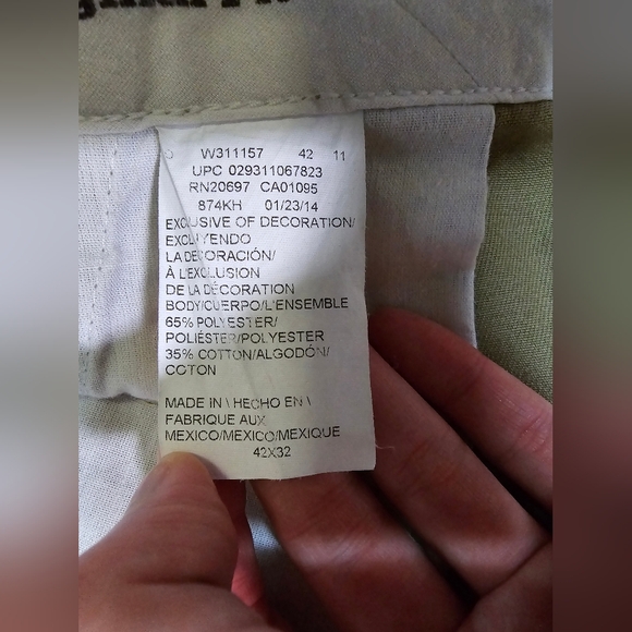 Dickies Mens 874 Original Fit Khaki 42x32 Pants - Picture 6 of 9